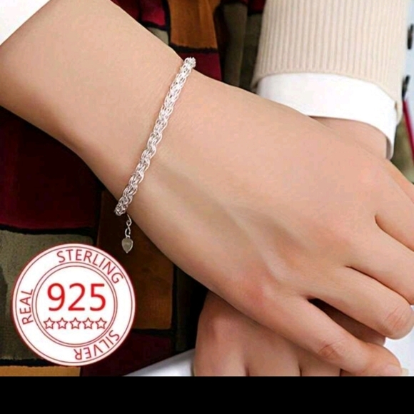 Elegant S925 Sterling Silver Plated Phoenix Tail Link Chain Bracelet 7"+extender - Picture 9 of 9